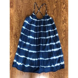 Madewell Cross-Back Tie-Dye Stripe Dress